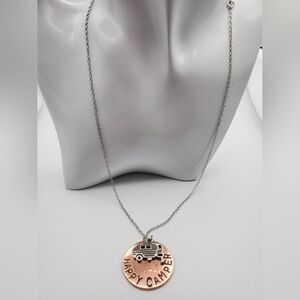 Happy‎ camper traveler rv vacation hike necklace  N1605